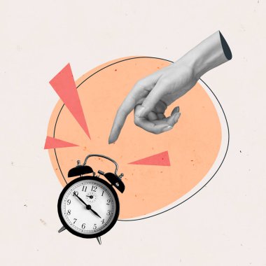 Retro Business Concept Creative Art Collage Poster Posteri Modern Doku Kopyalama Arkaplanı Boşluğu 