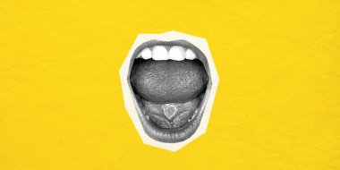 Yaratıcı Sanat Kolajı Clipart Arkaplan Reklam Tasarımı Kopyalama Uzayı Sarı Duvar Kağıdı Posteri Poster Flyer