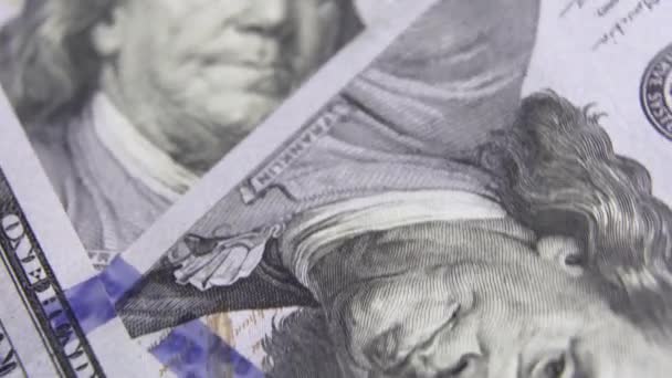 100 Dolarlık Banknotlar Bir Vantilatör Içinde Yayılıyor Yeni 100 Dolarlık — Stok video