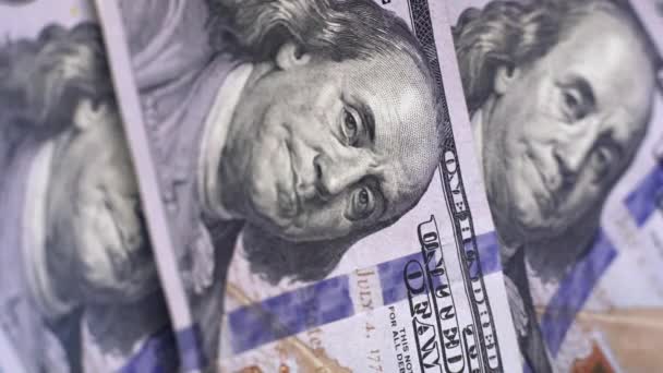 Vertical Video Wad 100 American Dollars Money Cash Banknotes Bribe — Vídeos de Stock
