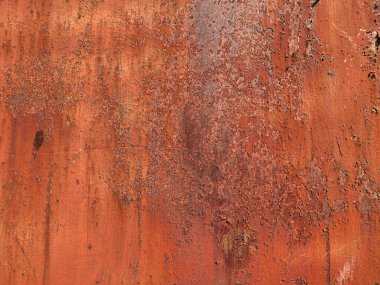 Aşınmış metal zemin. Paslı mavi boyanmış metal duvar. Paslı metal arka planda pas izleri var. Pas lekeleri. Metal yüzey paslanmış lekeler. Rystycorrosion.