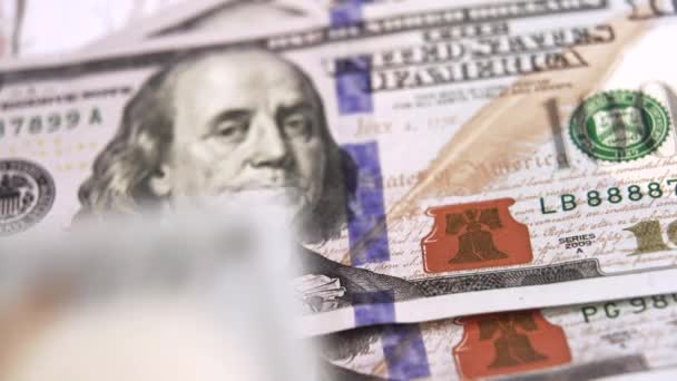 100 Amerikai Dollárnyi Pénz Készpénz Bankjegyek Megvesztegetés Korrupció Pénzügy Befektetés — Stock videók
