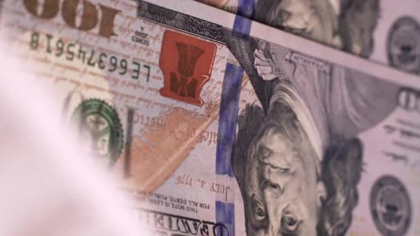 Vertical Video Wad 100 American Dollars Money Cash Banknotes Bribe — Stok video