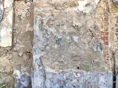 Gri Beton desenli eski duvar arkaplanı. Boyası, çizikleri ve çatlakları var.