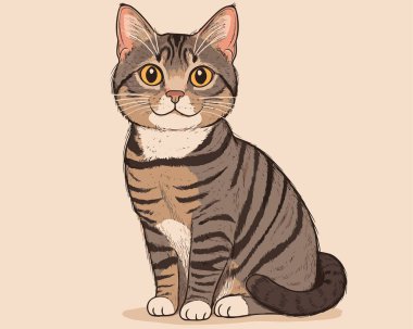 Free vector doodle cute lovely kitten cat white background clipart