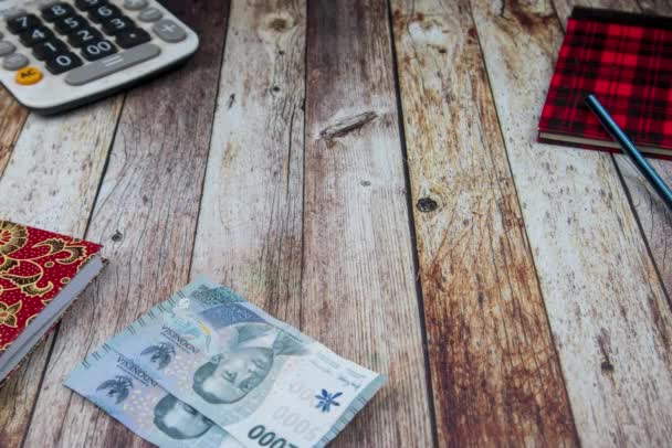 Nueva Serie Billetes Rupias Moneda Rupia Indonesia Como Medio Pago — Vídeos de Stock