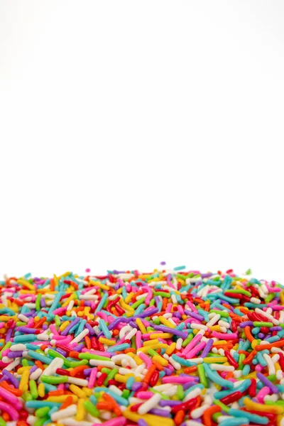 Polvilhas Açúcar Coloridas Fundo Branco — Fotografia de Stock