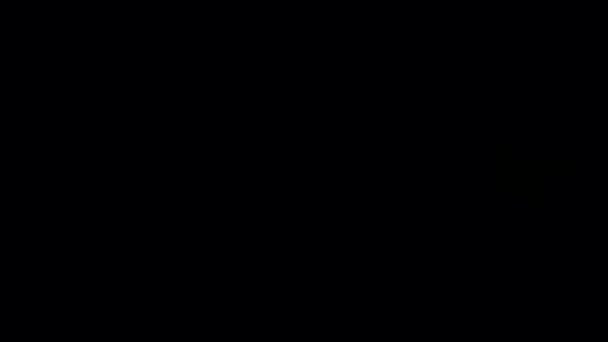 赤と青の背景にピギーバンクのシルエット — ストック動画