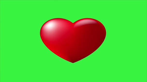Animation Pressante Coeur Sur Écran Vert Adaptée Fond Saint Valentin — Video