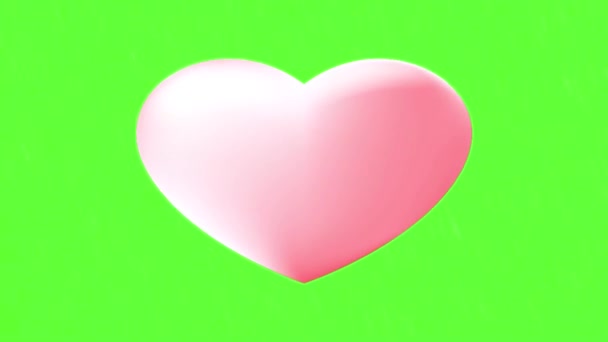 Heart Squeezing Animation Green Screen Suitable Valentine Day Wedding Background — Stock Video