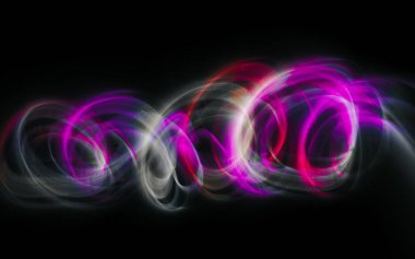 Siyah arkaplan ve duvar dokusunda soyut renkli düzensiz çizgiler. Uzun pozlama. Hafif resim fotoğrafçılığı.