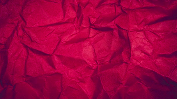 Остановить Движение Анимированной Бумажной Текстуры Фона Помятая Красная Бумага Looping — стоковое видео