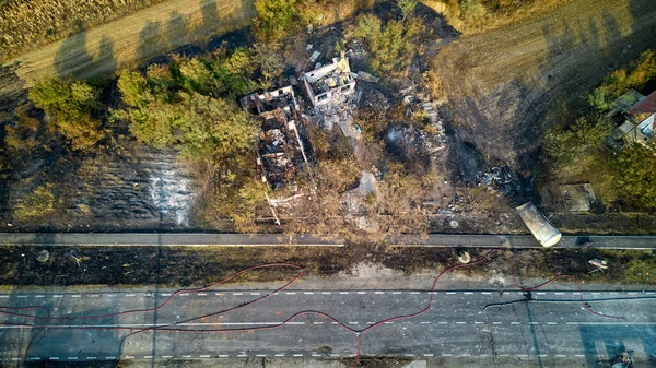 Ruins Left Crevedia Explosion Romania Aerial View — Stock Photo, Image