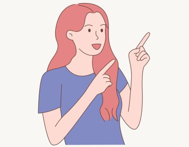 Tarafları Gösteren ve Gülümseyen Kadın Vektörü