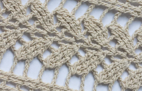 Fragment Pattern Leavis Crocheted Handmade — Stock Photo, Image