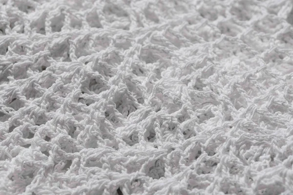 Textured Fabric Knitted White Cotton Yarn — Stock Photo, Image