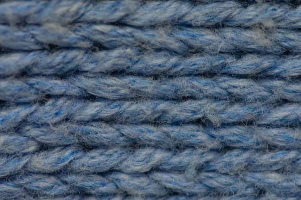 Fundo Azul Tecido Malha Textura Close — Fotografia de Stock