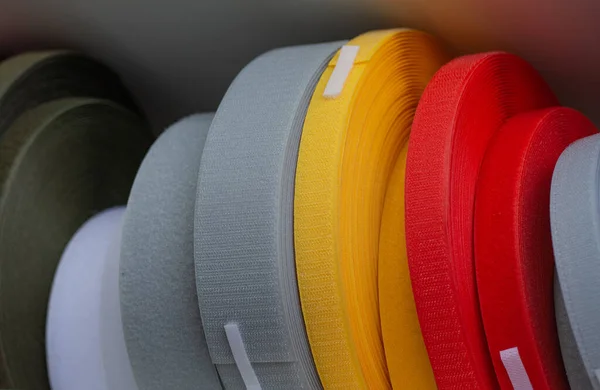 Velcro Tape Veelkleurige Verschillende Breedtes — Stockfoto