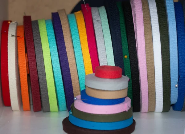 Multi Colored Braid Sewing Needlework — Stock Photo, Image