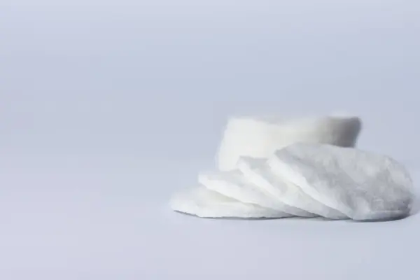 cotton pads for skin care on white backround.