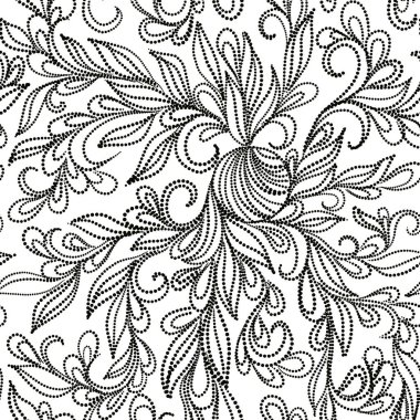 Siyah beyaz kusursuz bir desen. resimleme