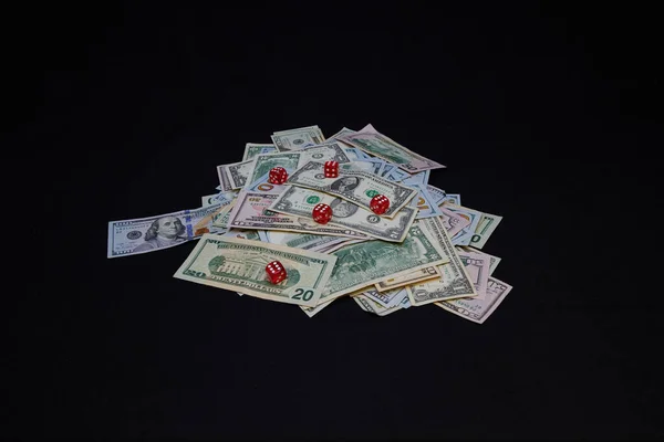 Dobbelstenen Geld Spelen — Stockfoto
