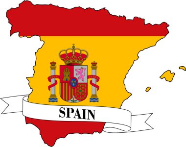 İspanya bayrağıyla kaplanmış İspanya haritası.