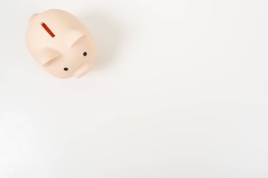 Biçimli stok fotoğrafçılığı beyaz ofis masası masa üstü görünümü fotokopi alanı ile. Düz yatıyordu.