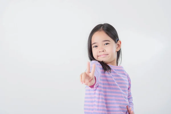 Image Asian Child Posing White Background — Stock Photo, Image