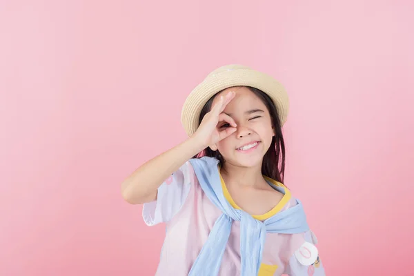 Bild Von Asiatischen Kind Posiert Auf Rosa Hintergrund lizenzfreie Stockbilder