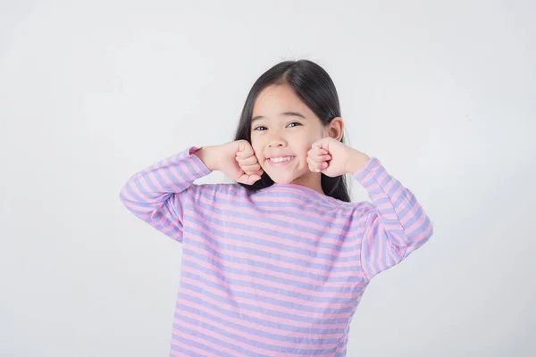 Bild Von Asiatischen Kind Posiert Auf Weißem Hintergrund Stockbild
