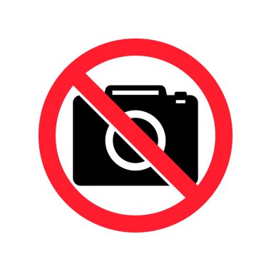 Fotoğraf İşareti Yok, Fotoğraf Çekme, Kırmızı Sinyal, Kısıtlı Alan, Kamera Simgesi Yok, Video Kaydı Yok, Vektör İllüstrasyonu