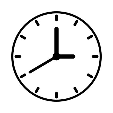 Yüz Saati Vektörü Düzlüğü, Saat Yüzü Vektörü UI UX Tasarımı, Sunumu, Web Sitesi ve Uygulamaları için Klasik ve Modern Siyah Duvar Saati,