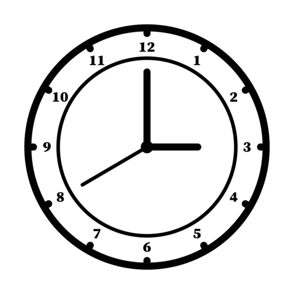 Face Clock Vector Flat Hodiny Face Vector Izolované Klasické Moderní — Stockový vektor