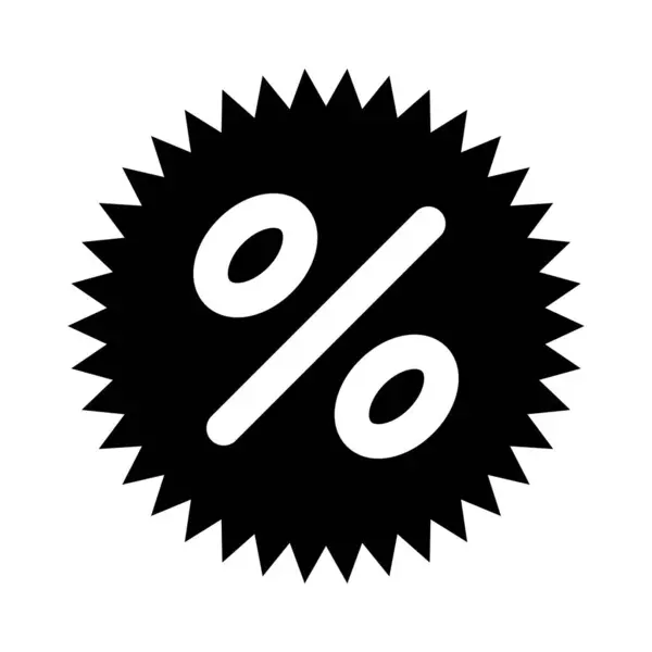 Icono Descuento Icono Porcentaje Etiquetas Compras Esquema Negro Etiqueta Descuento — Vector de stock