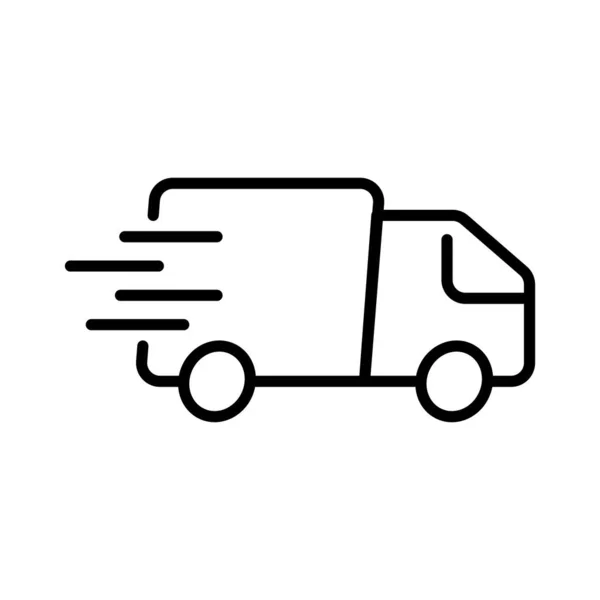 Rychlé Dodání Truck Ikona Dodání Van Icon Symbol Vozidla Balíček — Stockový vektor