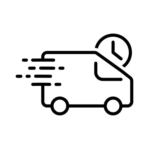 Fast Delivery Truck Icon Delivery Van Icon Vehicle Symbol Parcel — Stok Vektör