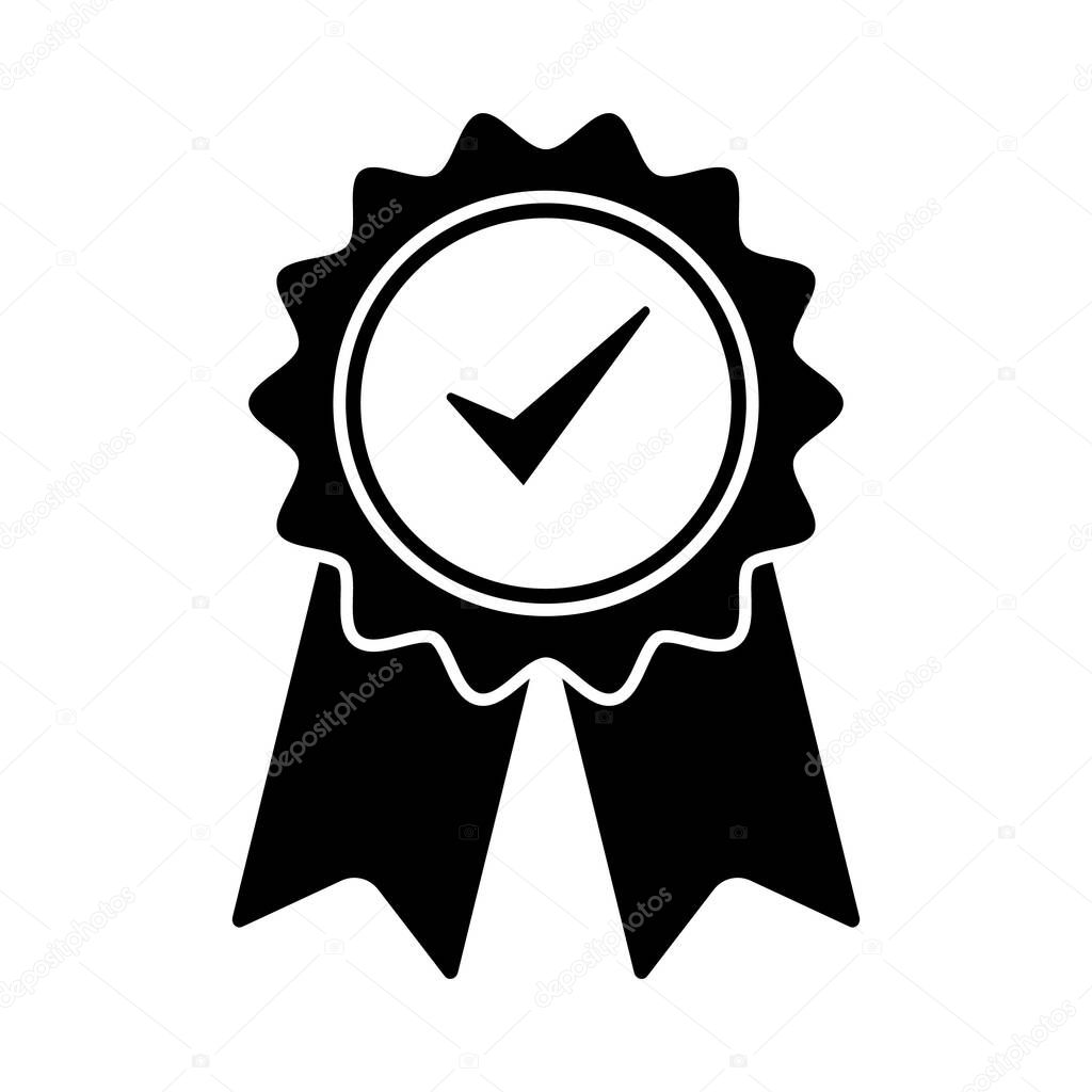 Premium Icon Vector, Rosette Award Vector, Verified Icon, Approval Vector Sign, Medal Of Winner Symbol, Check And Tick Mark, Best Practice, Guarantee, Certification Badge, Sports And Competition