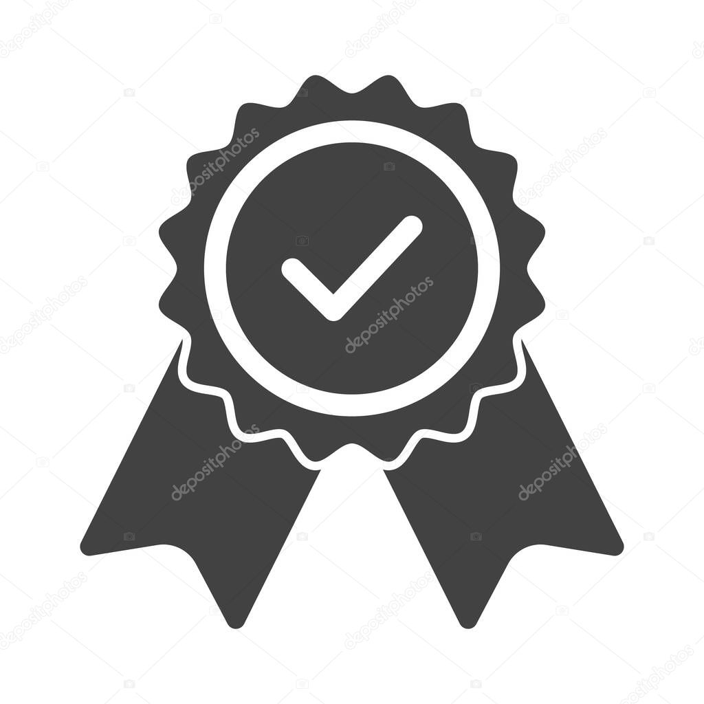 Premium Icon Vector, Rosette Award Vector, Verified Icon, Approval Vector Sign, Medal Of Winner Symbol, Check And Tick Mark, Best Practice, Guarantee, Certification Badge, Sports And Competition