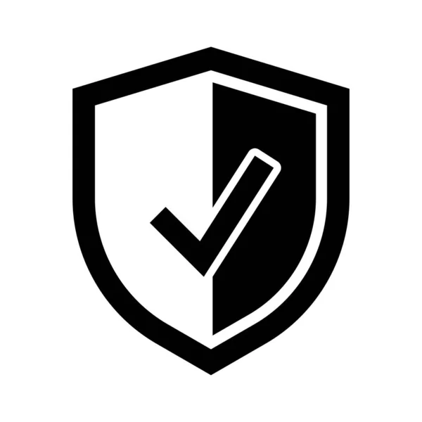 Escudo Cresta Vector Icono Escudo Verificación Marca Signo Protección Aprobada — Vector de stock