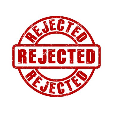 Reddedilmiş Pul, Reddedilmiş Simge, Grunge desenli Reddedilmiş Retro Vintage, Reddedilmiş Mühür, Amblem, Rozet, Banner, Şablon Tasarım Vektörü İlülasyonu