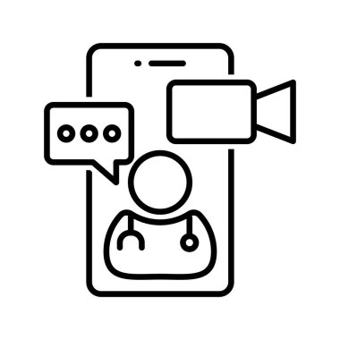 Teletıp Smartphone, Tele Medicine Mobil Uygulama Simgesi ve Logo Tasarımı, Çevrimiçi Tedavi, Sağlık ve Sağlık Elementleri, Dijital Sağlık Hizmetleri, Çevrimiçi Hasta Kontrolü, Bilgisayar Aygıtları, Telefon Vektörü
