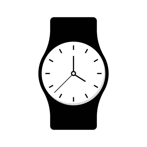 Analoge Uhr Vektor Symbol Flachen Stil Professionelle Handgelenk Armbanduhr Zeichen — Stockvektor