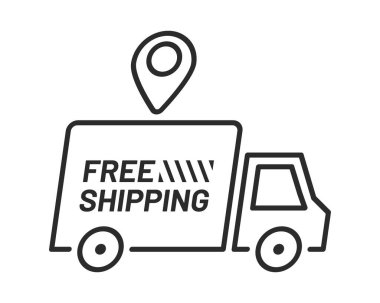 Hızlı Arabalı Beleş Teslimat Simgesi ve Hızlı Teslimat Kamyonu Rozeti