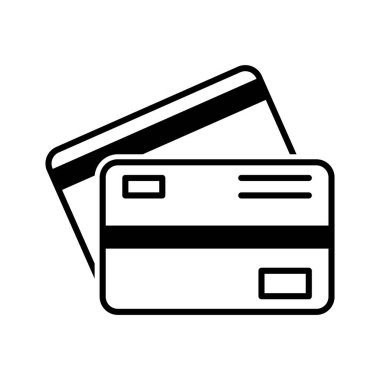 Kredi Kartı veya Banka Kartı Simgesi Vektörü ve Çevrimiçi Alışveriş Bankası Tasarım Kavramları