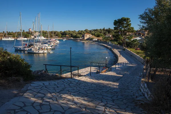 Ilha Kastos Grécia Julho 2020 Porto Ilha Kastos Com Iates — Fotografia de Stock