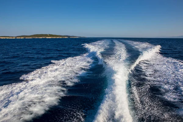 Viajando Por Mar Yate Desde Isla Antipaxos Unidad Regional Corfú —  Fotos de Stock