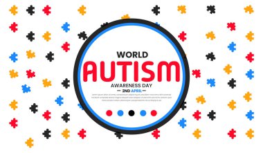 Dünya otizm farkındalık günü. Vektör İllüstrasyonu