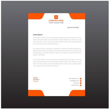 Soyut Letterhead Tasarımı Modern Business Letterhead Tasarım Şablonu, kırmızı ve siyah modern antet şablonu