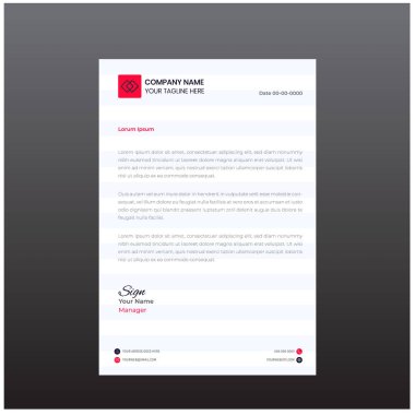 Soyut Letterhead Tasarımı Modern Business Letterhead Tasarım Şablonu, kırmızı ve siyah modern antet şablonu